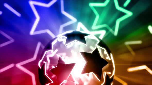 Abstract Glowing Star Sphere Rotation for Awards and Celebrations ...