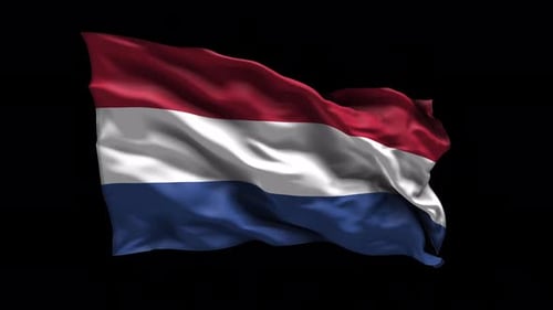 Realistic Waving Netherlands Flag Animation