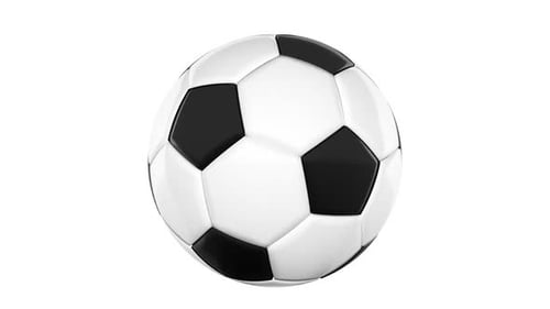 Looping Animation a Soccer Ball. on White Background 3d