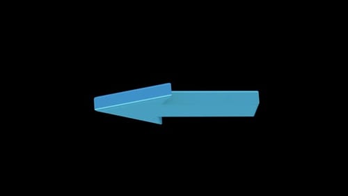 Geometric 3D Arrow Pointing Left Animation