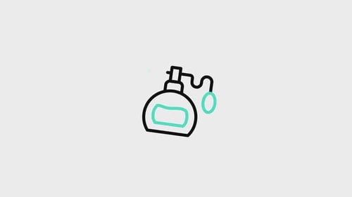 Flat Design Animated Perfume Spray Bottle Icon