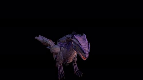 Dragon Walking to Idle Animation Video