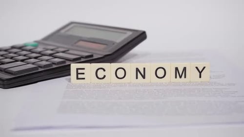 Word ECONOMY on scrabble