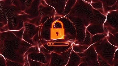 Digital Security Padlock Unlock Animation