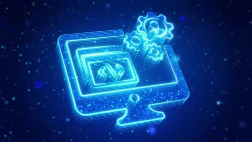 Softwareentwicklung Digitaltechnik Virtueller Bildschirm HUD Hologramm Hi Tech Concept