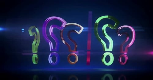 Futuristic 3D Question Mark and Exclamation Mark Animation