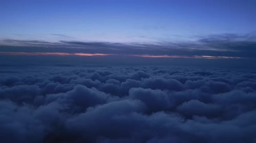 Aerial View of Clouds at Sunrise or Sunset