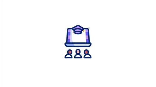 Animated Icon of Online Education Graduation