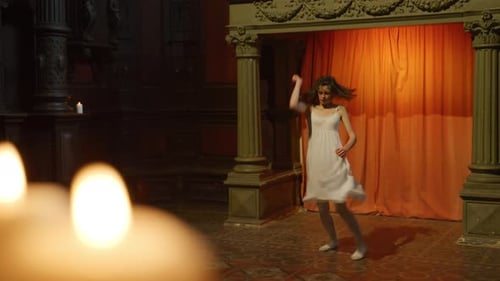Dancer Freely Expressing Emotion Through Improvisational Ballet