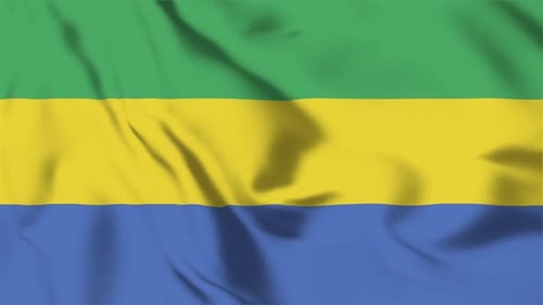 Gabon National Flag Waving Seamless Loop Animation