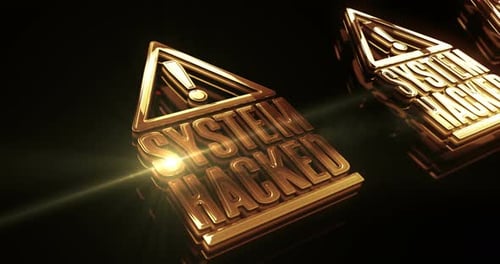 System hacked metal symbol loop concept