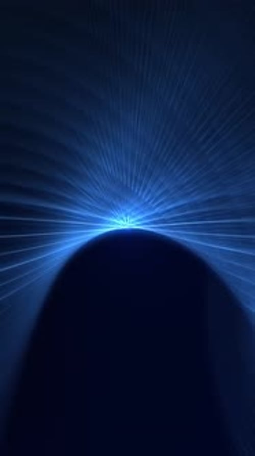 Vertikales Video - Blau leuchtende spiralförmige Lichtstrahlen, abstrakter Hintergrund
