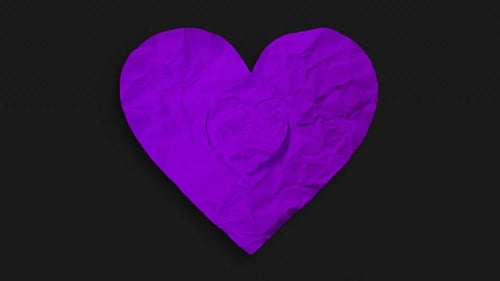 Stop Motion Crumpled Paper Heart Reveal