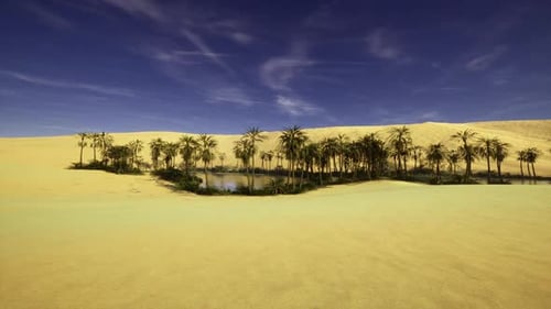 Desert Oasis Serenity Calm Sandy Dunes with Tranquil Water Features