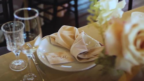 Elegant Wedding Reception Table Place Setting