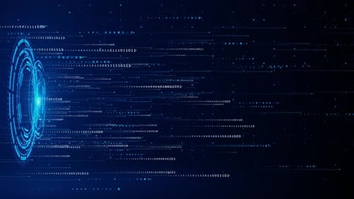 Datennetzwerk Virtuelle Realität Quantencomputing Binärdaten und Streaming-Code künstlich