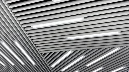 Abstract Ceiling Design with White Horizontal Lines