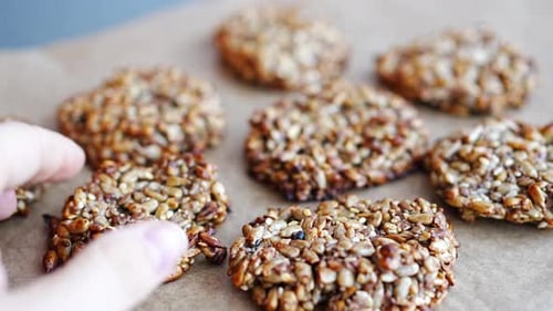 Delicious Seed Cookies on Paper Picked Up