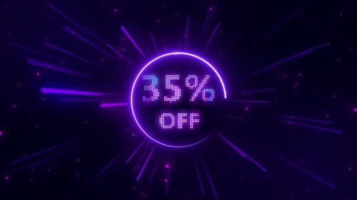 Neon Digital Percent Off Discount Reveal