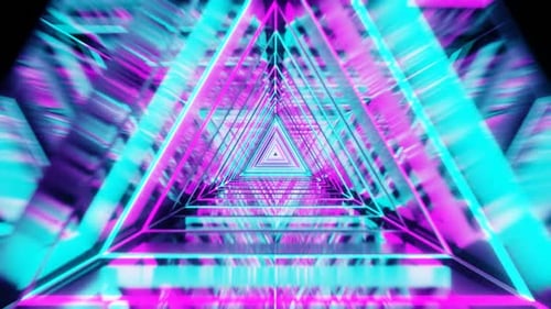 Cyan and Pink Triangle Background VJ Loop Animation in 1080HD