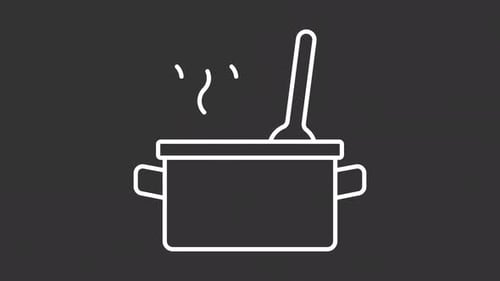 Animated cookware white icon
