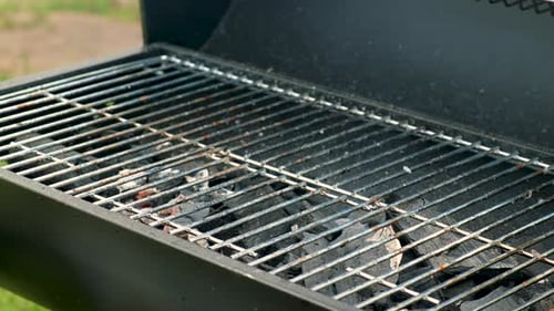 Grill for Grilling with Coals Selective Focus