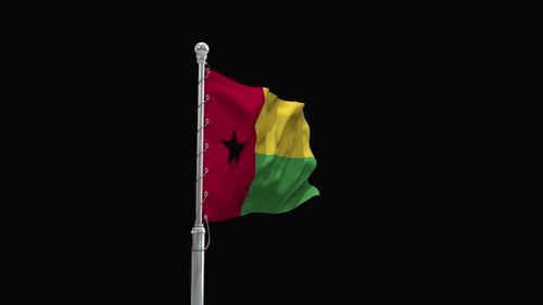 Waving Guinea-Bissau Flag Realistic Loop Animation
