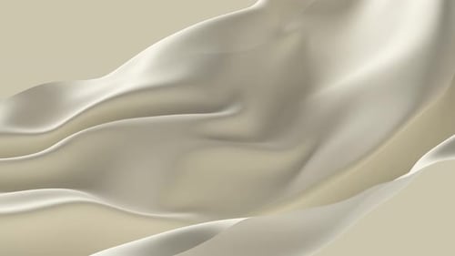 Abstract White Cloth Waving Gently on Beige