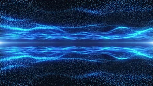 Abstract Blue Particle Waves Flowing Loop Background