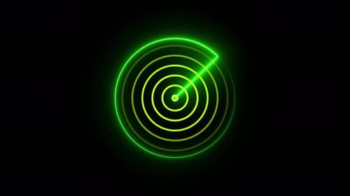 Animated Neon Green Radar Scanning Display