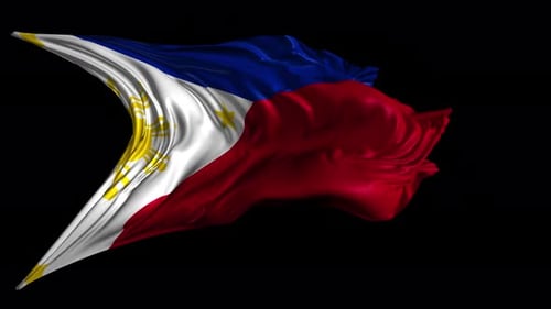 Realistic Waving Flag of the Philippines