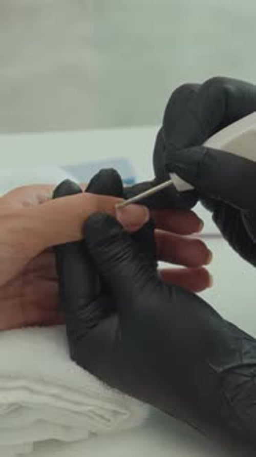 Cuticle Removal Process During Professional Manicure