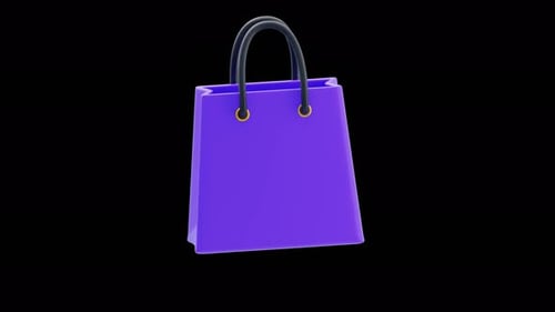 Shopping Bag 3d animation | Alpha Channel