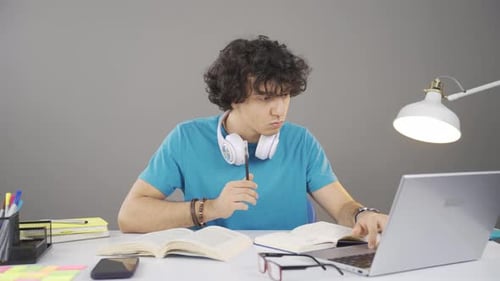 Intelligent male student.