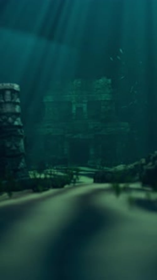 Unterwasser-Mysterientür 3D-Animation
