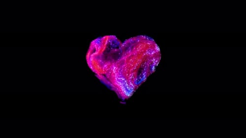 Fluid Particle Heart Formation Animation