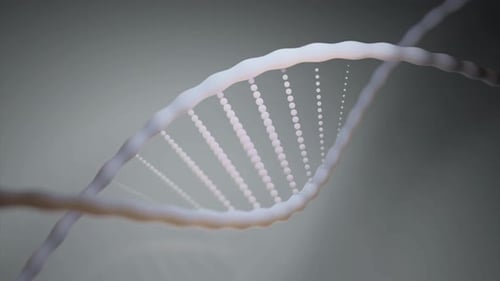 Lines of spiral dna with emerging chains of connections