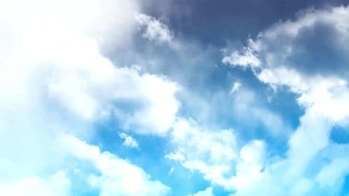 Billowing White Clouds in a Blue Sky Animation