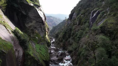 Beautiful Nature Landscape from National Park of Gerês in Portugal Aerial View 01