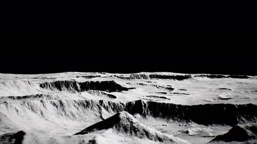 Realistic Moon Surface Flyover 3D Animation