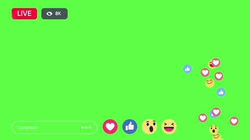 Facebook Live Animation 4K On Green Screen