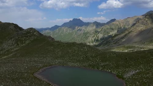 Mountains and plateau with drone footage