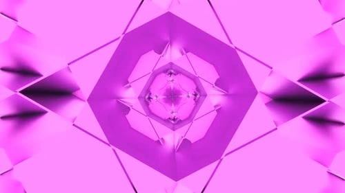 Dynamic Abstract Pink Geometric Kaleidoscope Tunnel