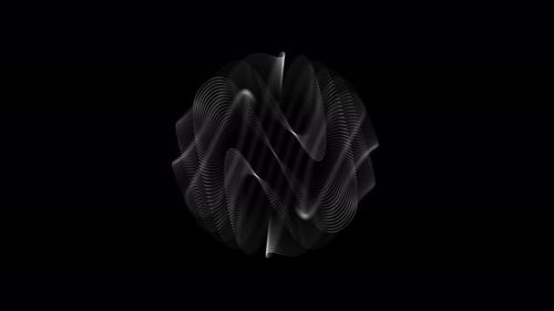 Digital Particle Sphere Morphing Abstract Background
