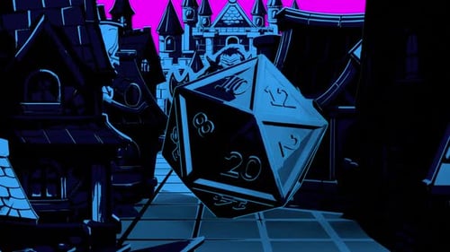 The game cube rolls around the game field.