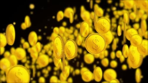 Endless Loop Dollar Coins Floating