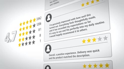 Dynamic Animated Star Rating and Customer Reviews Display