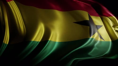 Ghana Flag Waving Slow Motion Seamless Loop