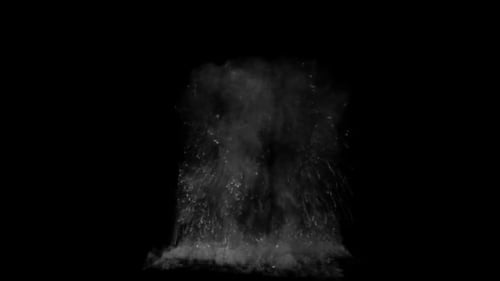 Explodierende Staubtrümmer, Vorderansicht, transparenter Hintergrund
