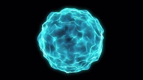 Abstract Futuristic Glowing Particle Sphere Animation Loop